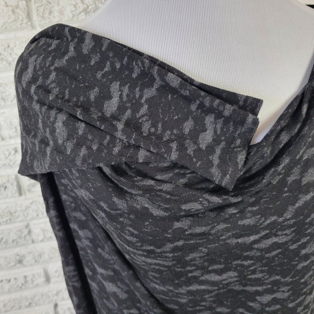 Michael Kors 2X Plus Size Top Black Watercolor Knit Boat Neck 3/4 Sleeve BLA159E - Picture 5 of 8